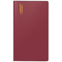 Taschenkalender Mod. TM 17/contacter 2027 | A6 quer, Kunststoff, bordeaux