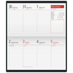 Taschenkalender Mod. TM 17/contacter 2027 | A6 quer, Kunststoff, schwarz