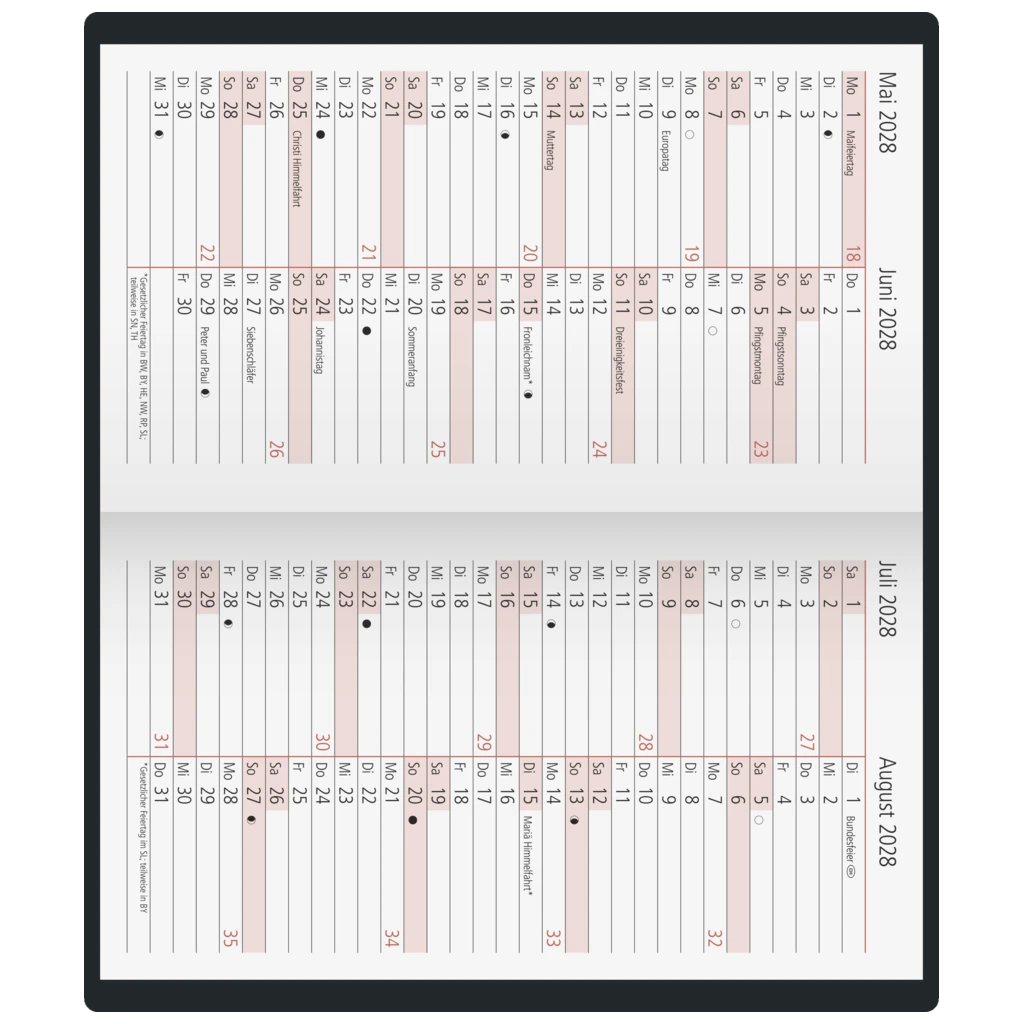 Taschenkalender Mod. TM 17/contacter 2027 | A6 quer, Kunststoff, schwarz