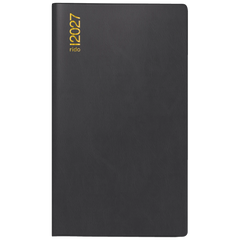 Taschenkalender Mod. TM 17/contacter 2027 | A6 quer, Kunststoff, schwarz