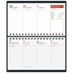 Taschenkalender Mod. TM 17/contacter 2027 | A6 quer, Kunstleder, grau