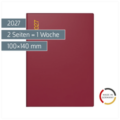 Taschenkalender Mod. perfect/Technik I 2027 | A6, Kunststoff, bordeaux