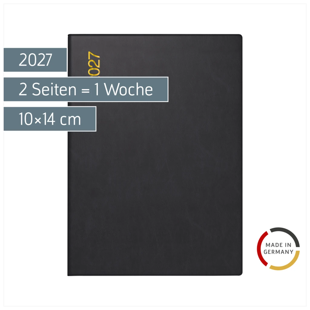 Taschenkalender Mod. perfect/Technik I 2027 | A6, Kunststoff, schwarz