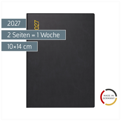 Taschenkalender Mod. perfect/Technik I 2027 | A6, Kunststoff, schwarz