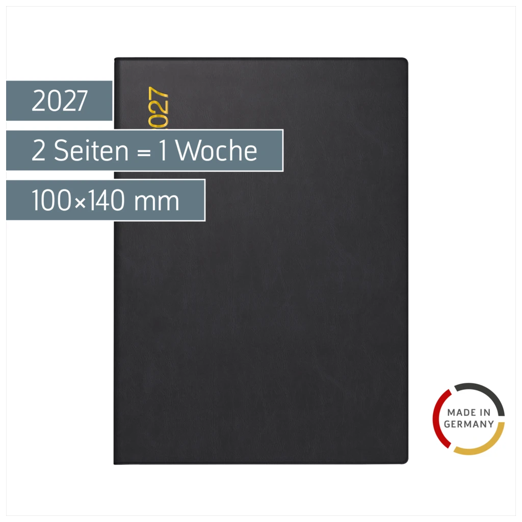 Taschenkalender Mod. perfect/Technik I 2027 | A6, Kunststoff, schwarz