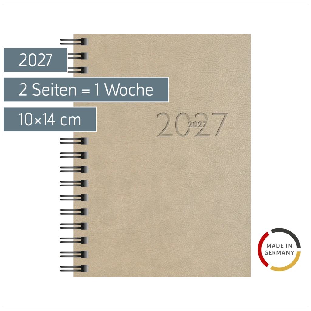 Taschenkalender Mod. perfect/Technik I 2027 | A6, Kunstleder, grau