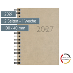 Taschenkalender Mod. perfect/Technik I 2027 | A6, Kunstleder, grau