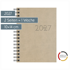 Taschenkalender Mod. perfect/Technik I 2027 | A6, Kunstleder, grau