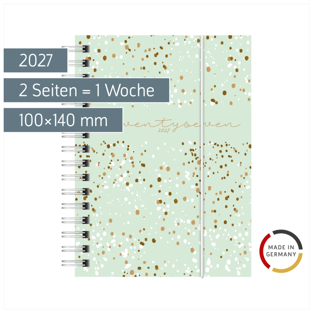 Taschenkalender Mod. perfect/Technik I 2027 „Confetti“ | A6, Kunststoff
