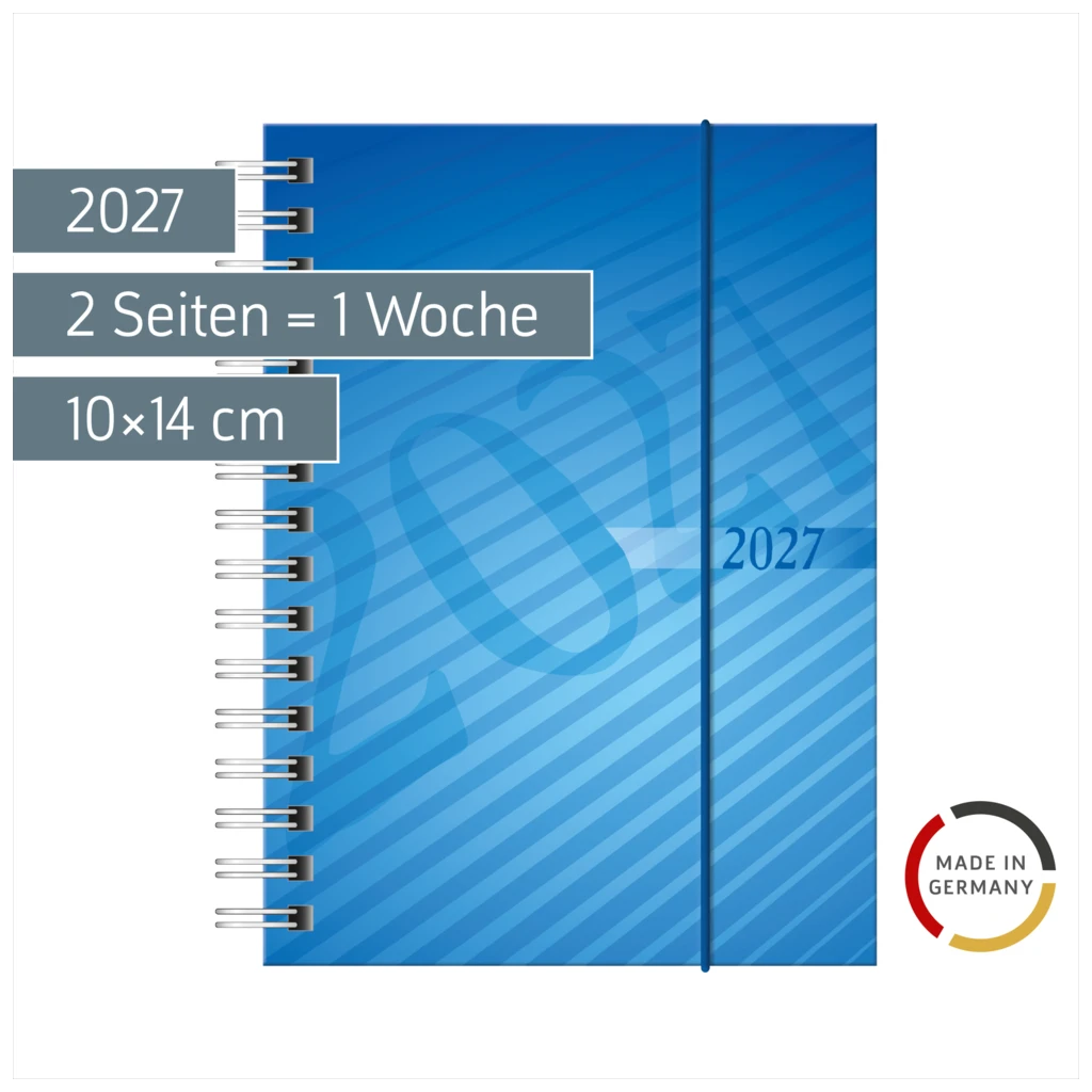 Taschenkalender Mod. perfect/Technik I 2027 | A6, Kunststoff, blau