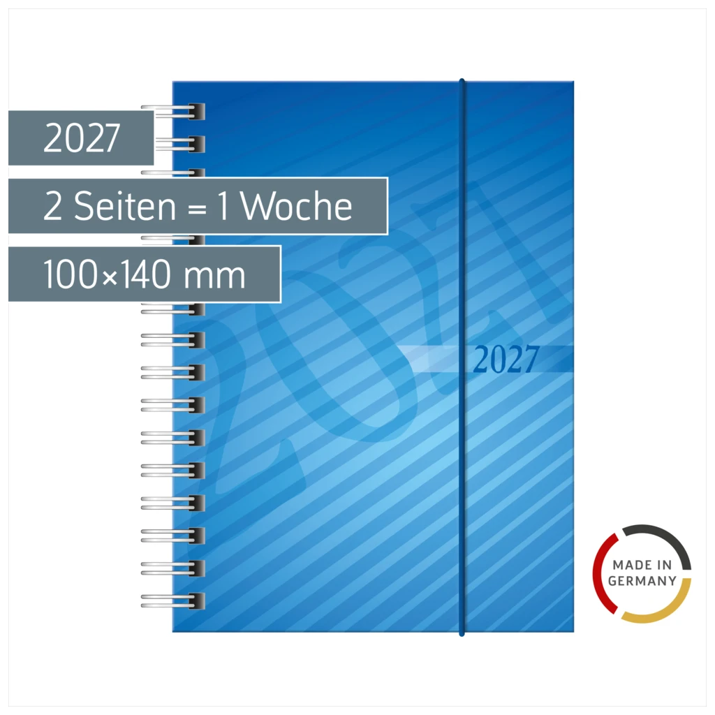 Taschenkalender Mod. perfect/Technik I 2027 | A6, Kunststoff, blau