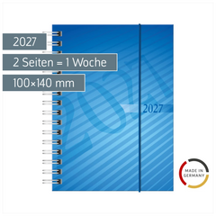 Taschenkalender Mod. perfect/Technik I 2027 | A6, Kunststoff, blau