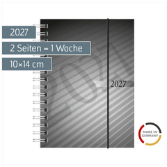 Taschenkalender Mod. perfect/Technik I 2027 | A6, Kunststoff, anthrazit