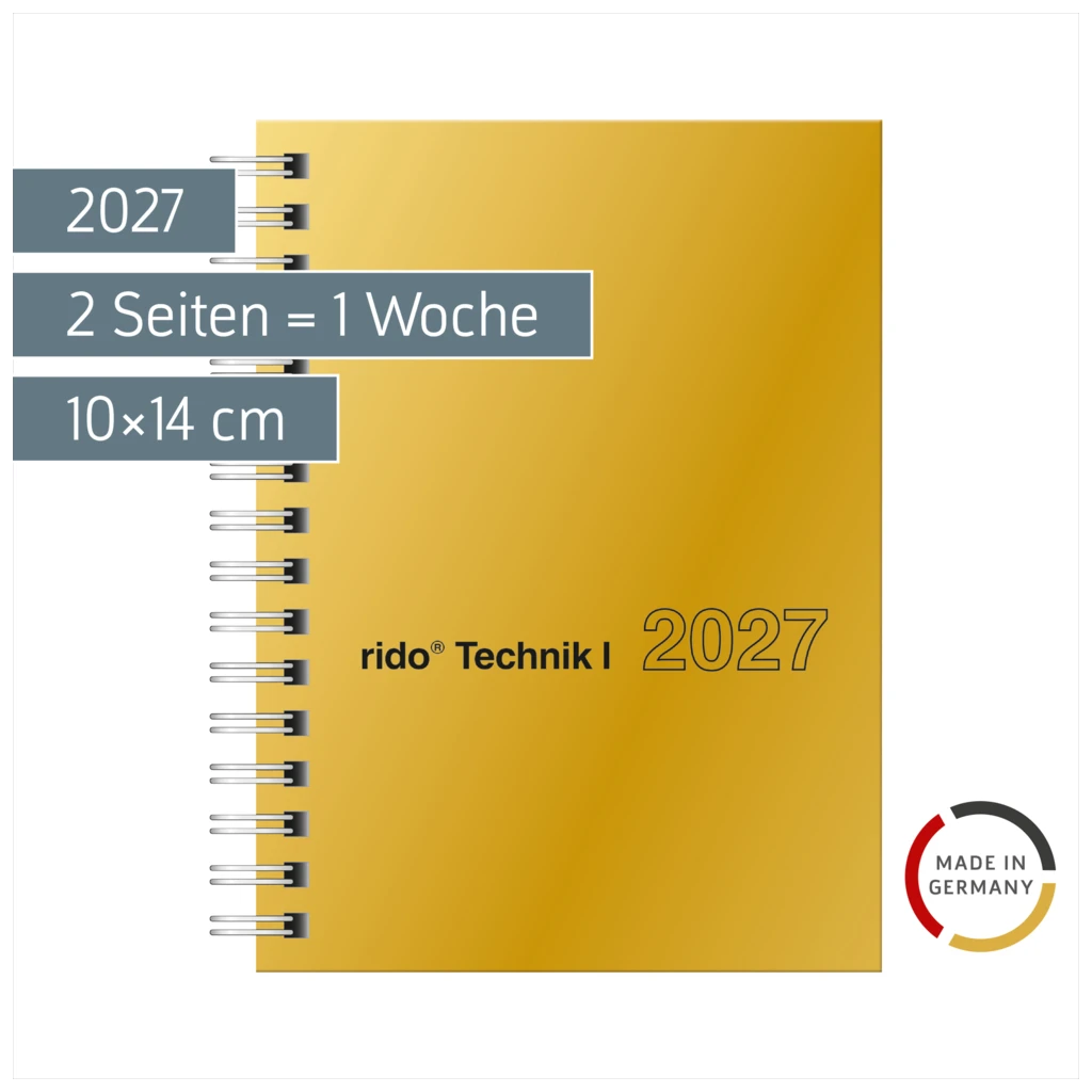 Taschenkalender Mod. perfect/Technik I 2027 | A6, Karton, gold