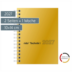 Taschenkalender Mod. perfect/Technik I 2027 | A6, Karton, gold