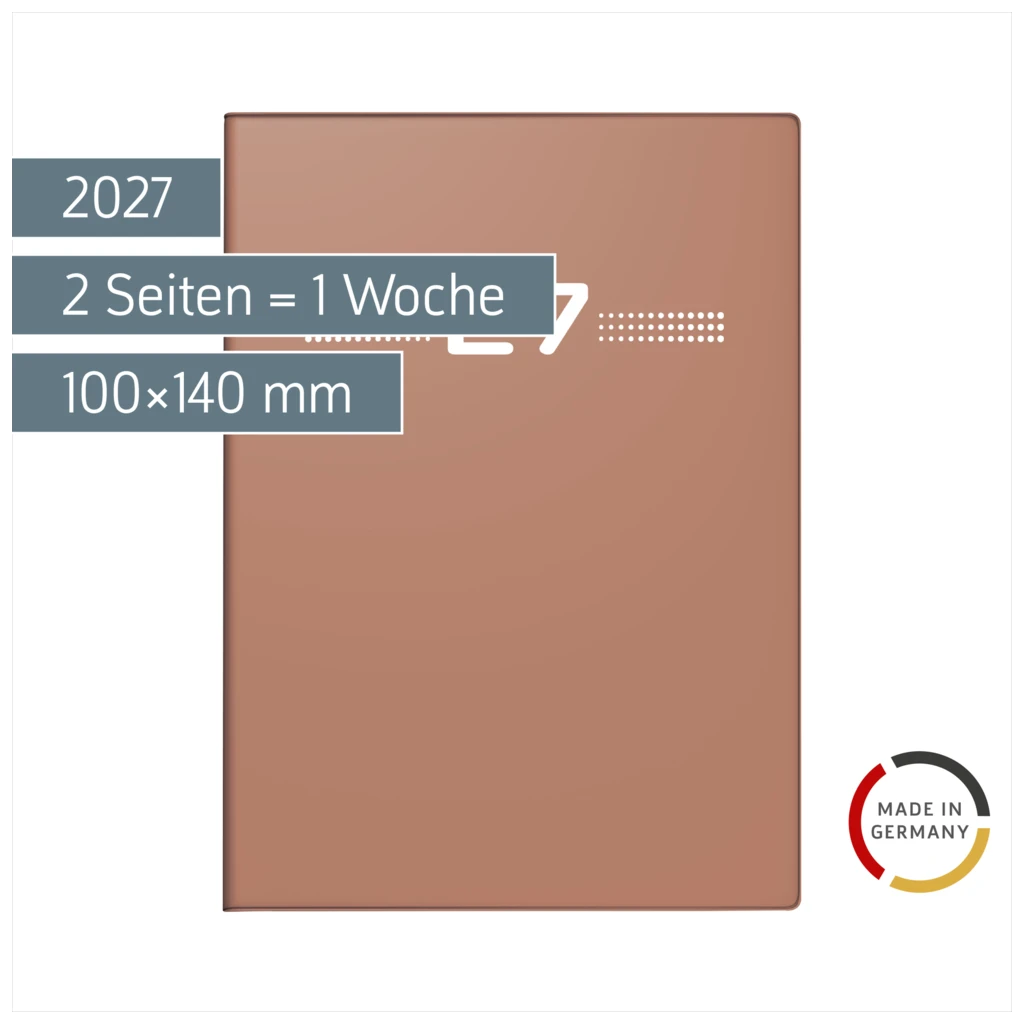 Taschenkalender Mod. perfect/Technik I 2027 | A6, Kunststoff, caramel