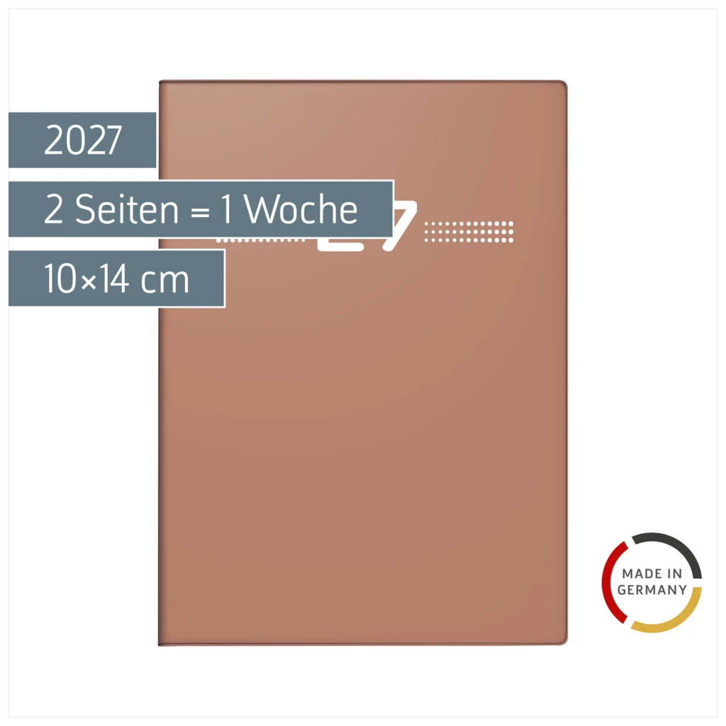 Taschenkalender Mod. perfect/Technik I 2027 | A6, Kunststoff, caramel