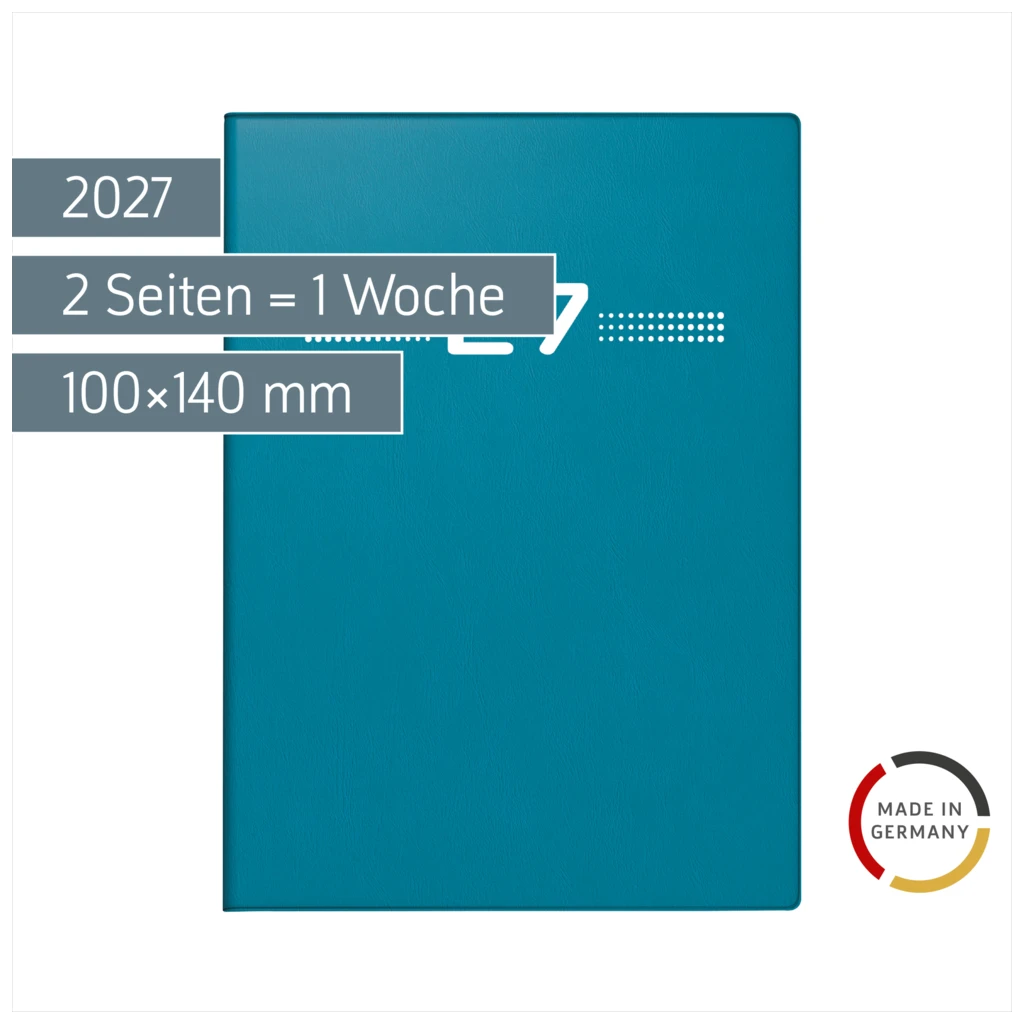Taschenkalender Mod. perfect/Technik I 2027 | A6, Kunststoff, petrol