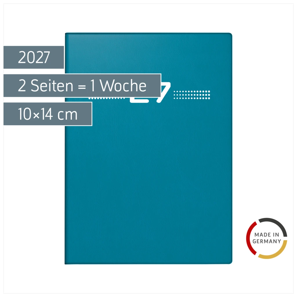 Taschenkalender Mod. perfect/Technik I 2027 | A6, Kunststoff, petrol
