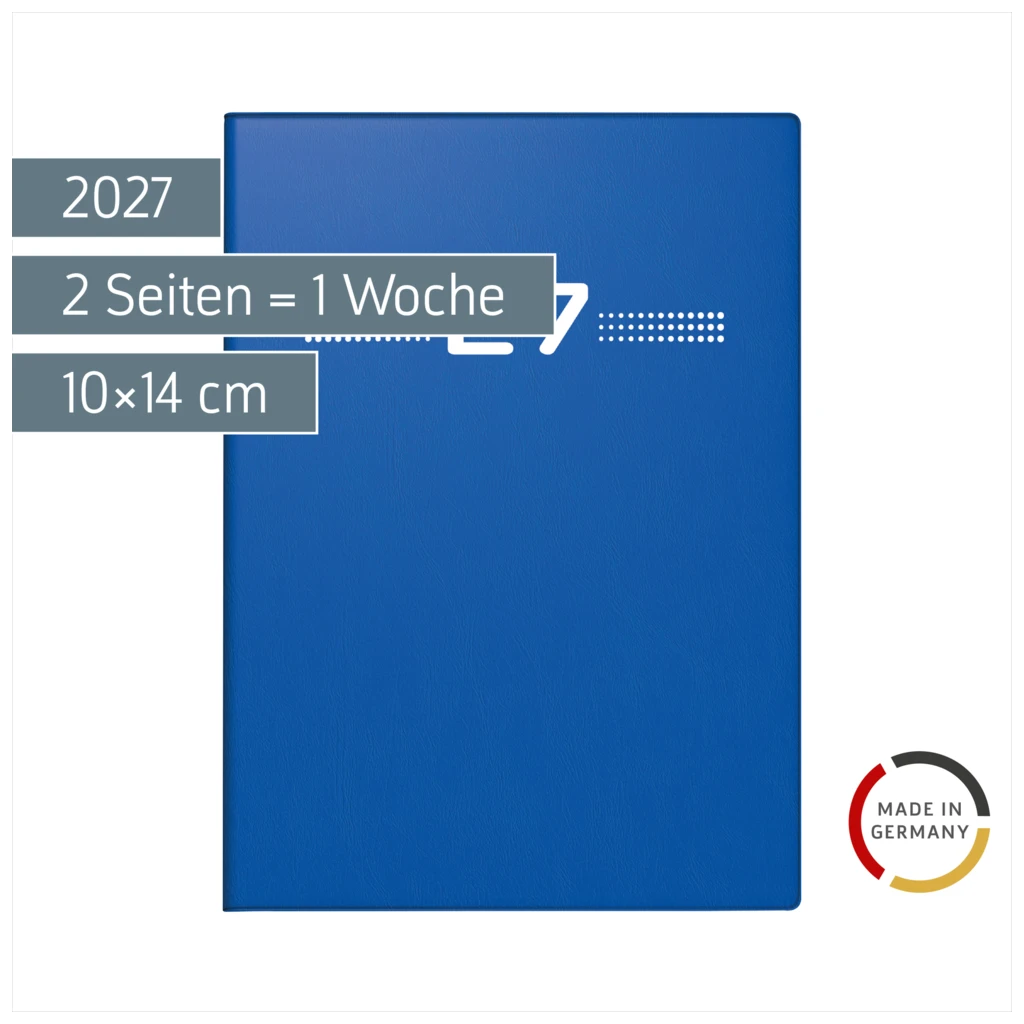 Taschenkalender Mod. perfect/Technik I 2027 | A6, Kunststoff, blau