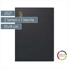 Taschenkalender Mod. perfect/Technik I 2027 | A6, Kunststoff, schwarz