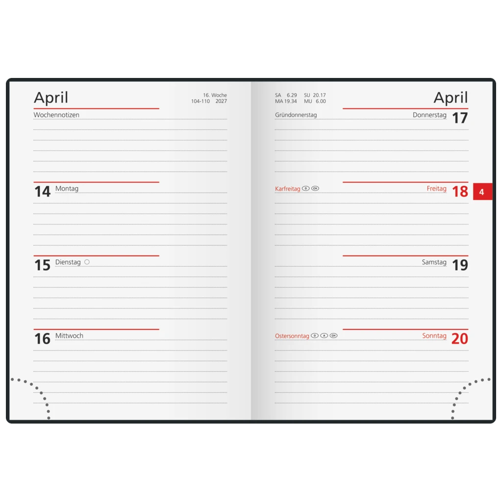 Taschenkalender Mod. perfect/Technik I 2027 | A6, Kunststoff, schwarz