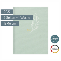 Taschenkalender Premium Young Line Mini 2027 „Feather“ | A6, Textil