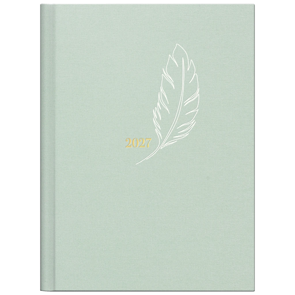 Taschenkalender Premium Young Line Mini 2027 „Feather“ | A6, Textil