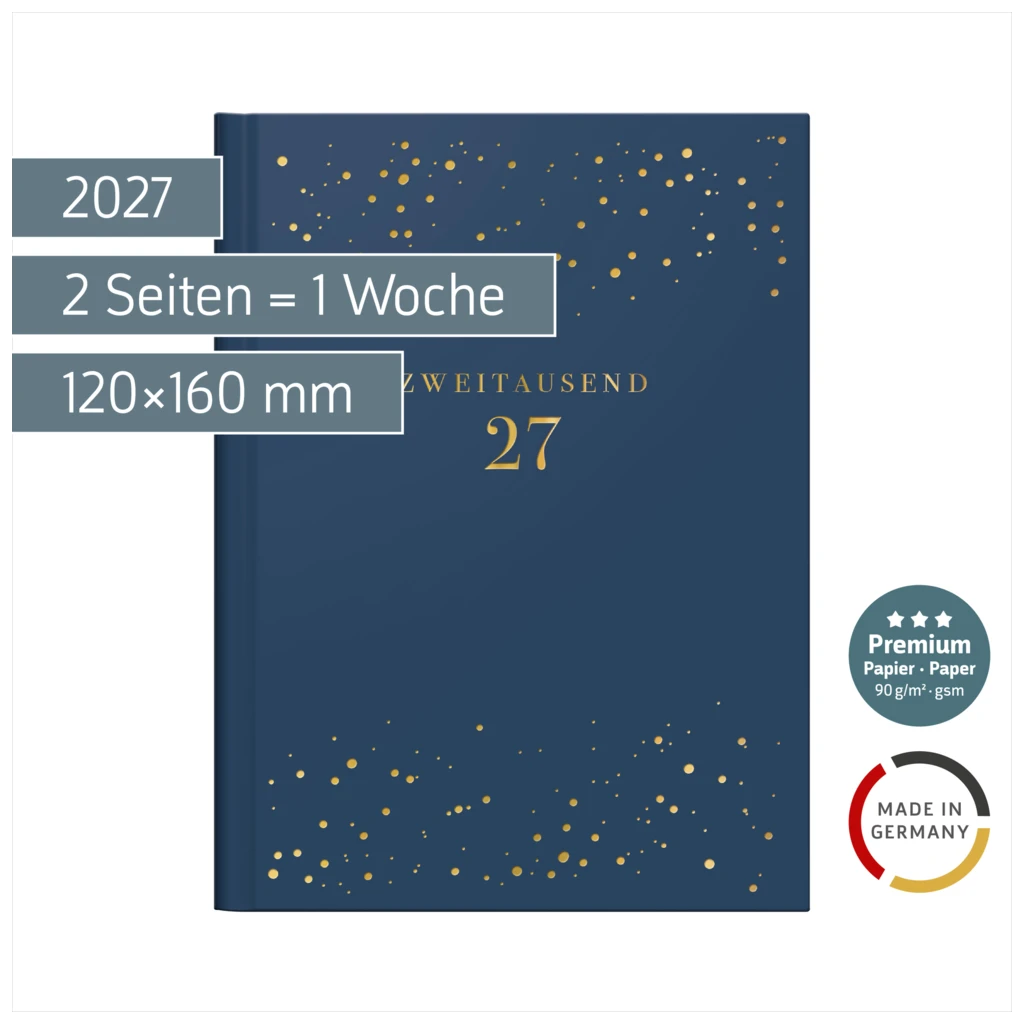 Taschenkalender Premium Young Line Mini 2027 „Starry Night“ | A6, Kunstleder