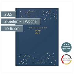 Taschenkalender Premium Young Line Mini 2027 „Starry Night“ | A6, Kunstleder