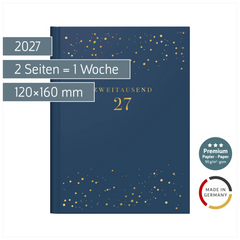 Taschenkalender Premium Young Line Mini 2027 „Starry Night“ | A6, Kunstleder