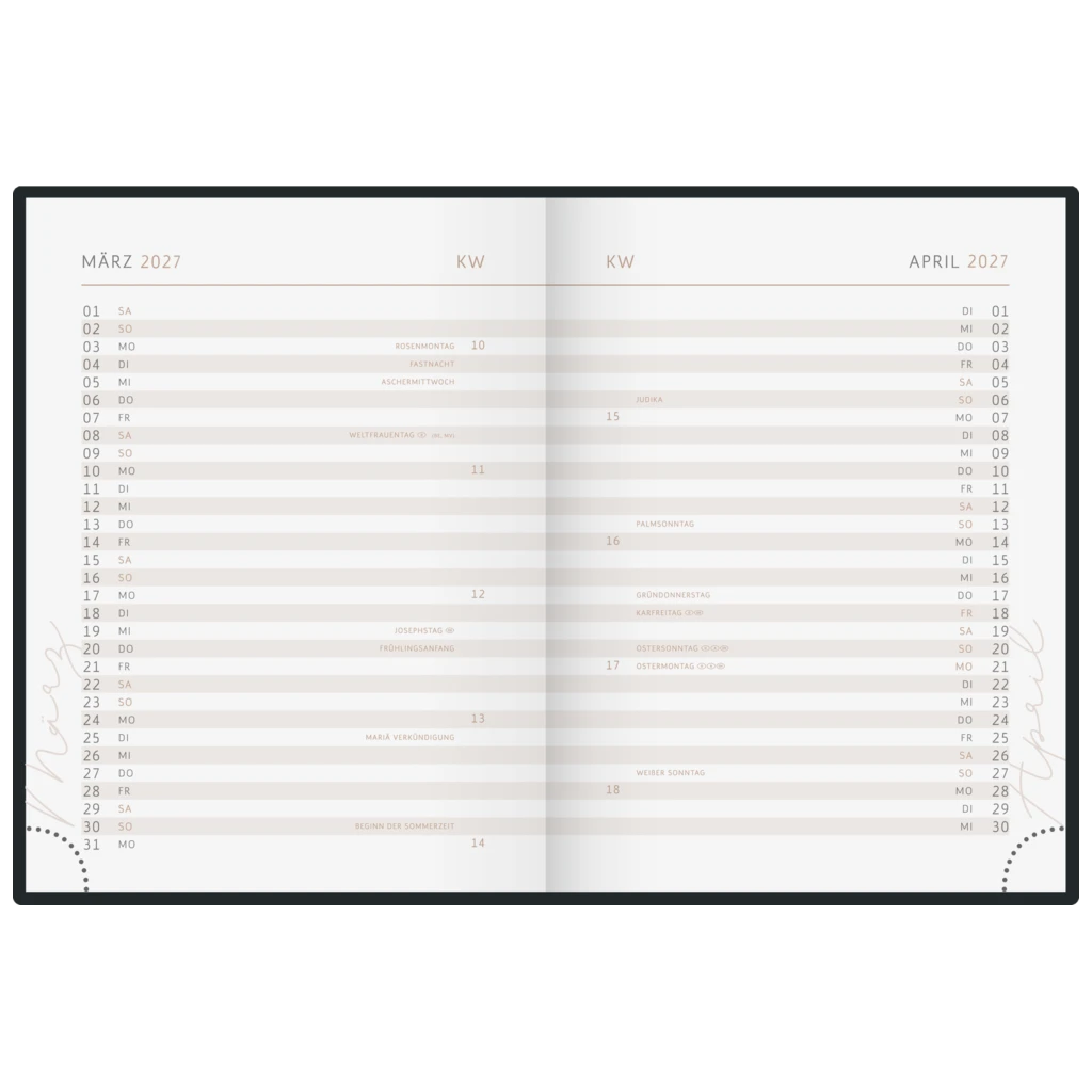 Taschenkalender Premium Young Line Mini 2027 „Starry Night“ | A6, Kunstleder