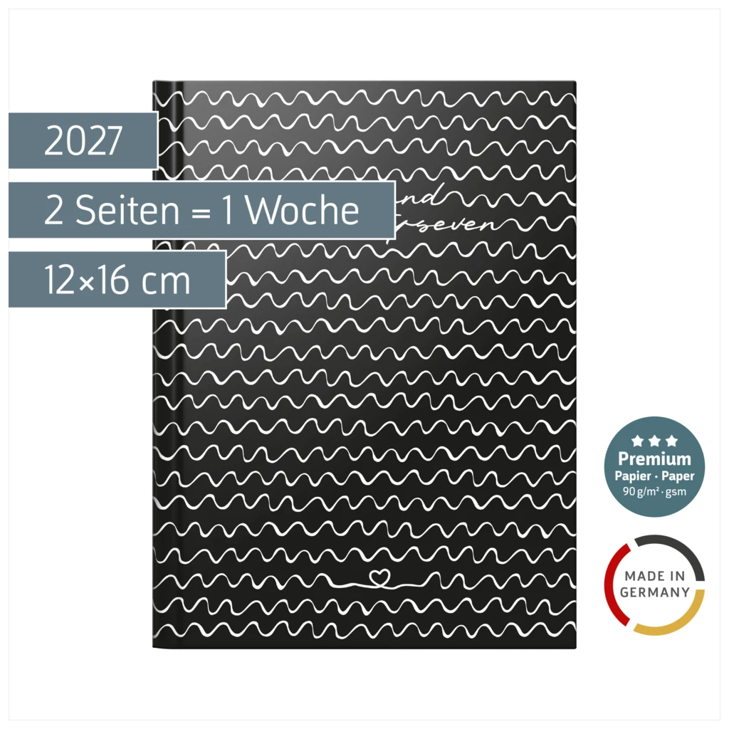 Taschenkalender Premium Young Line Mini 2027 „Waves“ | A6, Papier