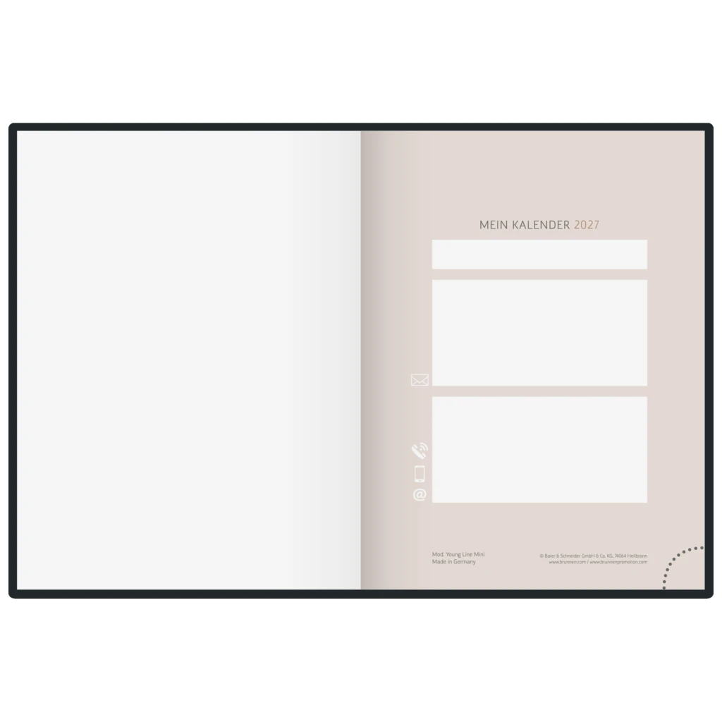 Taschenkalender Premium Young Line Mini 2027 „Waves“ | A6, Papier