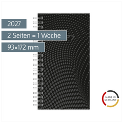 Taschenkalender Mod. Timing 2 2027 | A6, Kunststoff, schwarz