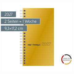 Taschenkalender Mod. Timing 2 2027 | A6, Karton, gold