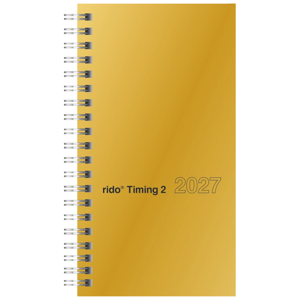 Taschenkalender Mod. Timing 2 2027 | A6, Karton, gold