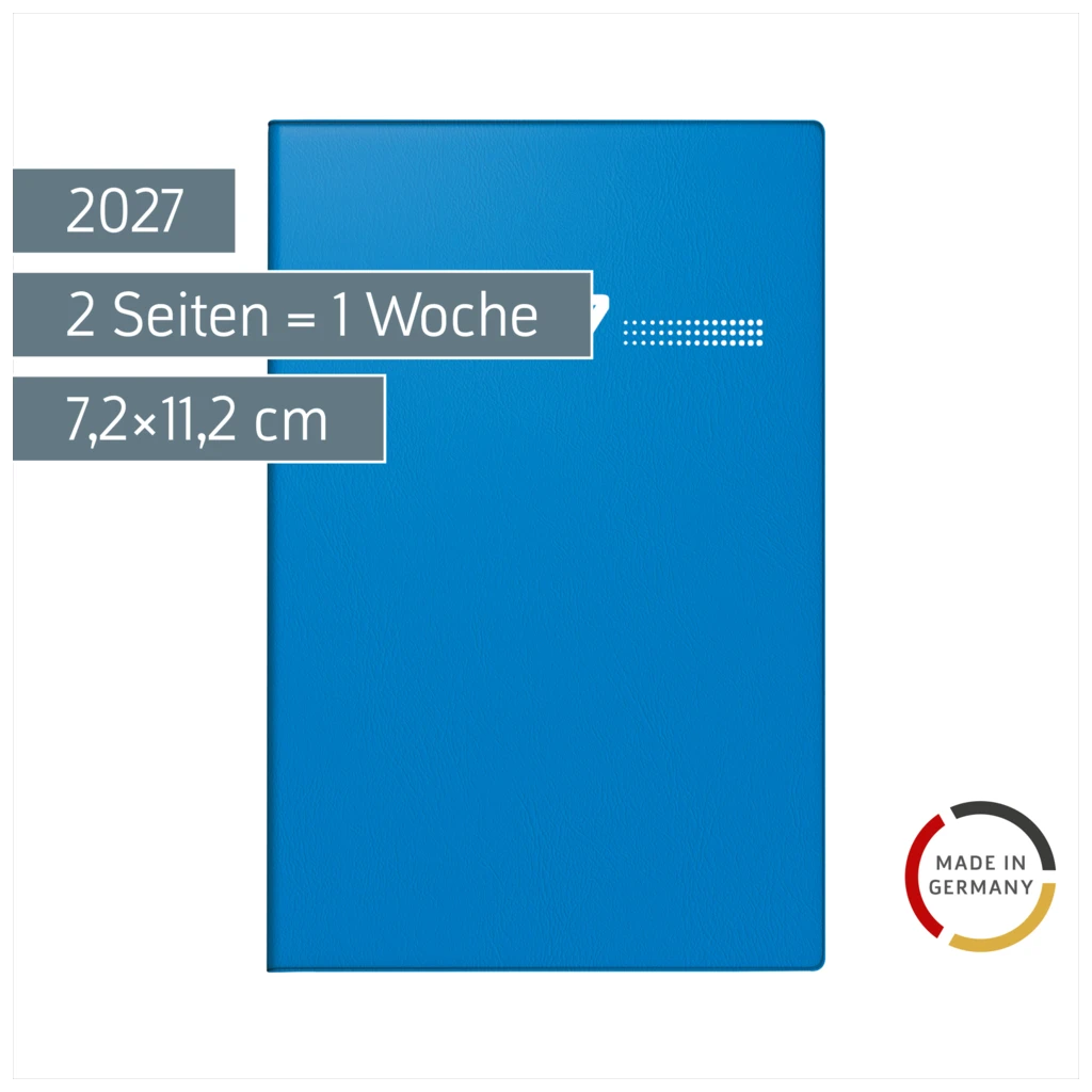 Taschenkalender Mod. partner/Industrie I 2027 | A7, Kunststoff, blau