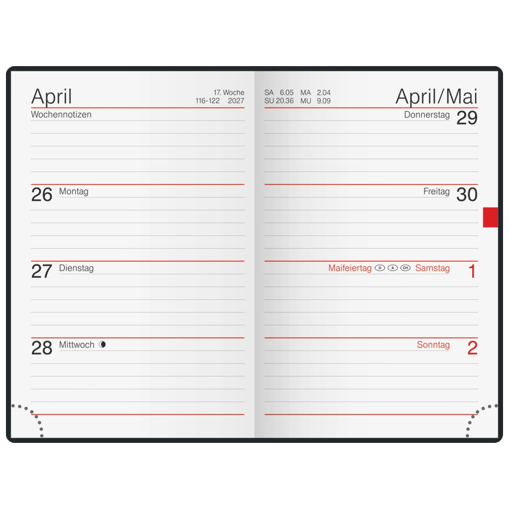 Taschenkalender Mod. partner/Industrie I 2027 | A7, Leder, schwarz