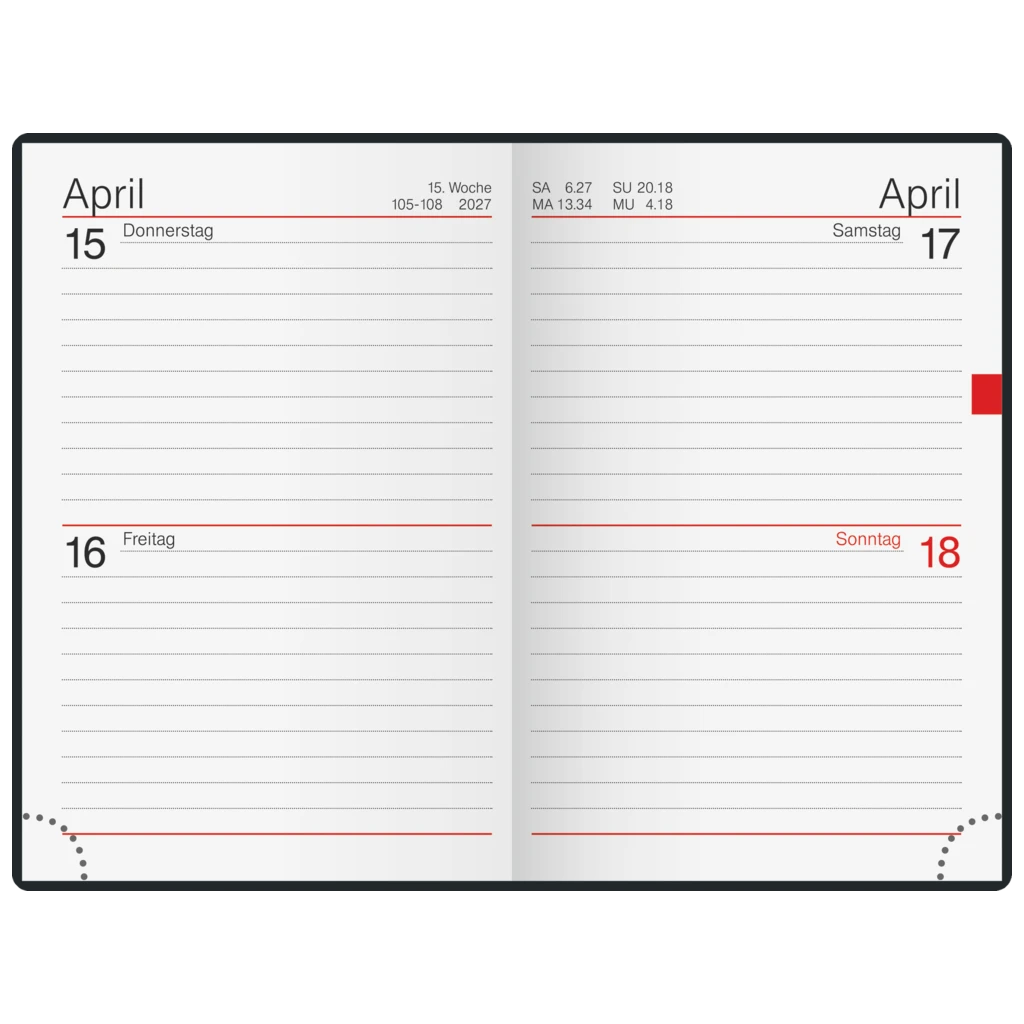 Taschenkalender Mod. Industrie II 2027 | A7, Kunststoff, bordeaux