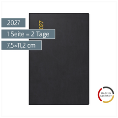 Taschenkalender Mod. Industrie II 2027 | A7, Kunststoff, schwarz