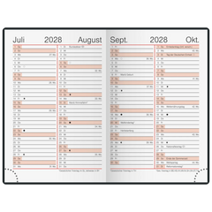 Taschenkalender Mod. Industrie II 2027 | A7, Leder, schwarz