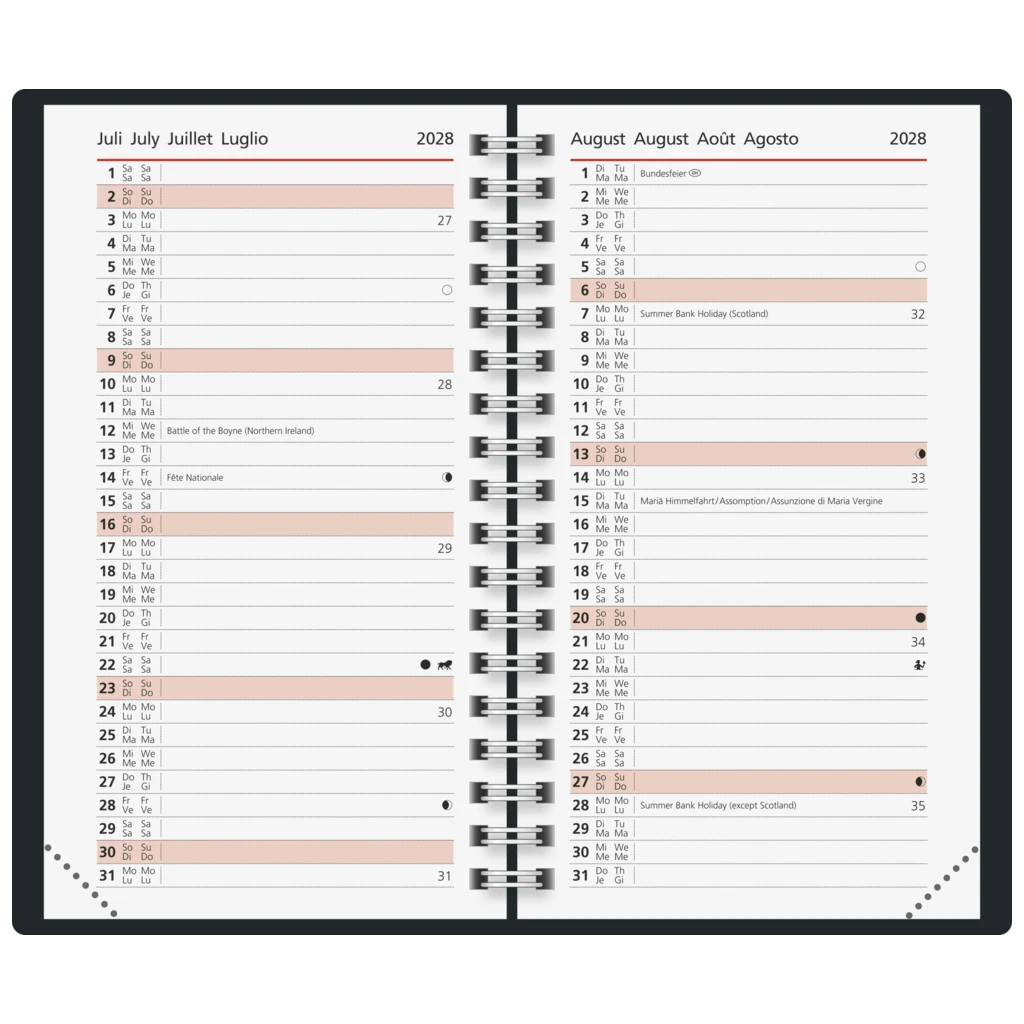Taschenkalender Colour Line Mod. Taschenplaner int. 2027 | A6, Papier, blau
