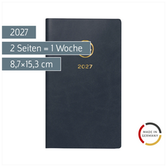 Taschenkalender Design Line Mod. Taschenplaner int. 2027 „Smile“ | A6, Kunstleder
