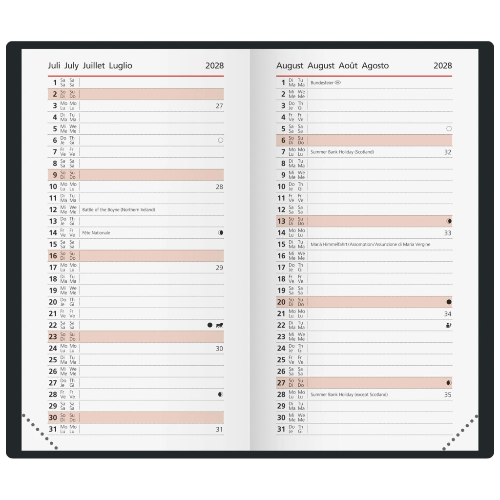 Taschenkalender Design Line Mod. Taschenplaner int. 2027 „Smile“ | A6, Kunstleder