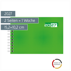 Taschenkalender Colour Line Mod. Septimus 2027 | A6 quer, Papier, grün