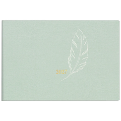 Taschenkalender Design Line Mod. Septimus 2027 „Feather“ | A6 quer, Textil