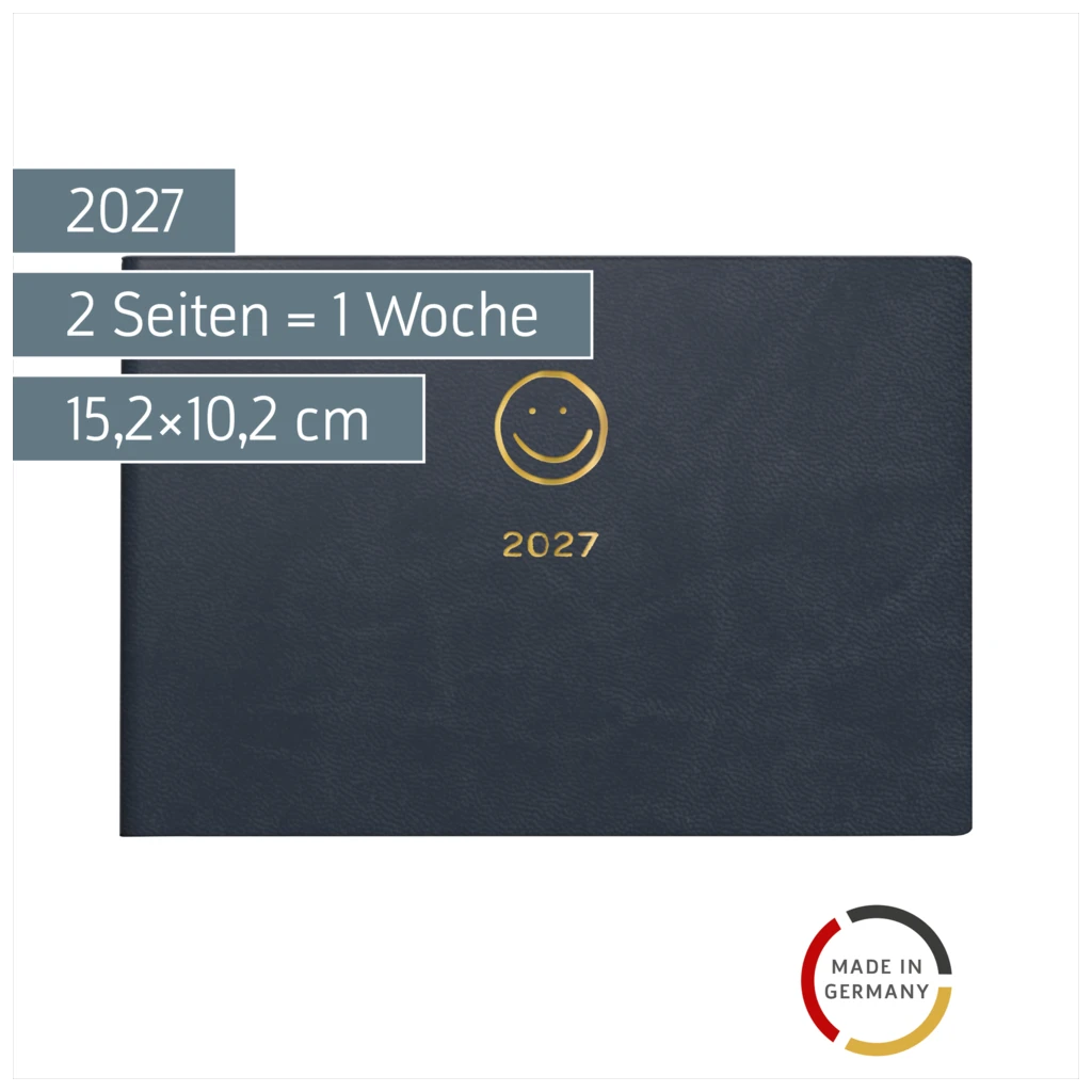 Taschenkalender Design Line Mod. Septimus 2027 „Smile“ | A6 quer, Kunstleder