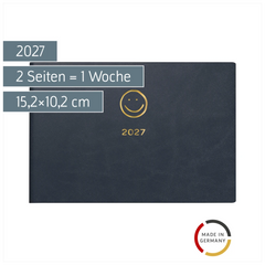 Taschenkalender Design Line Mod. Septimus 2027 „Smile“ | A6 quer, Kunstleder