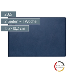 Taschenkalender Mod. Septimus 2027 | A6 quer, Kunststoff, dunkelblau